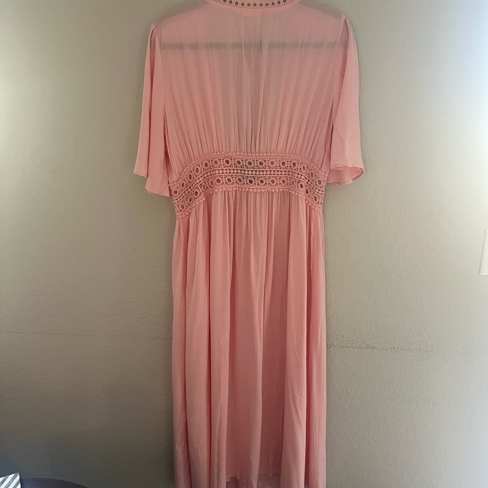 NWT Duster, Beach Coverup, Cardigan. Pretty Peach, Medium, vacation vibes - Picture 4 of 5